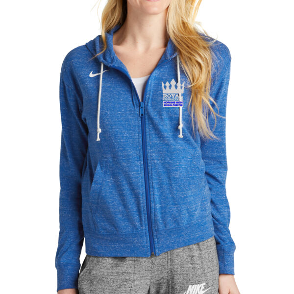 Nike Ladies Gym Vintage Full-Zip Hoodie - Embroidered Logo ** Add Name for $5! ** Thumbnail