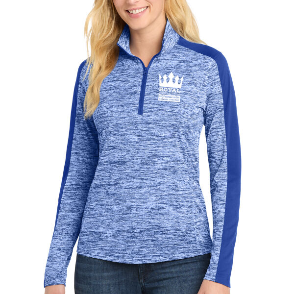 Sport-Tek® Women's PosiCharge® Electric Heather Colorblock 1/4-Zip Pullover - Printed Logo Thumbnail